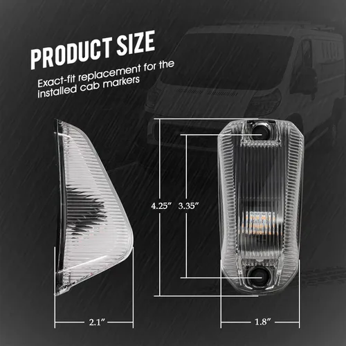 Vista 8 de Partsam 5 piezas Lentes de luces de posición para techo de cabina ahumadas con luces LED ámbar de repuesto para Ram ProMaster 2014 2015 2016 2017
