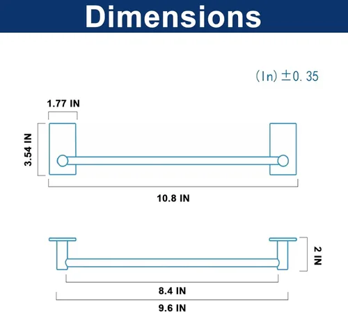 Vista 2 de NearMoon toallero de barra autoadhesivo de acero inoxidable para baño, soporte para colgar toallas en la pared, estilo contemporáneo, sin
