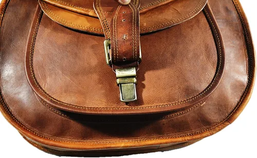 Vista 5 de Satchel And Fable Bolsos cruzados de cuero vintage hechos a mano para mujer