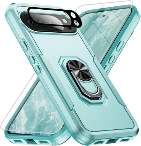 Vista 14 de Funda para Google Pixel 9 Pro XL [protección contra caídas de grado militar de 15 pies] con protector de pantalla y protector de lente, resistente a