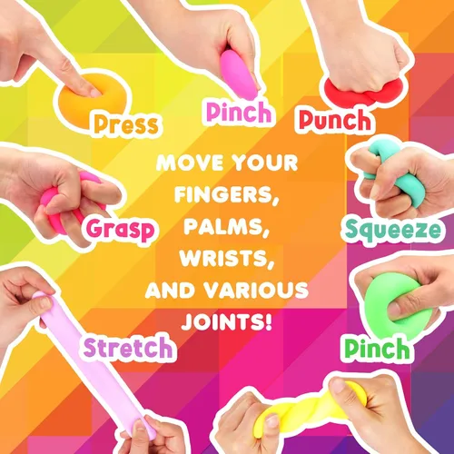 Vista 2 de Pelotas estrujables para el estrés: 18 unidades de mini bolas antiestrés para niños y adultos Soft Dough Ball Squishy Fidget Toy, Slow Rising