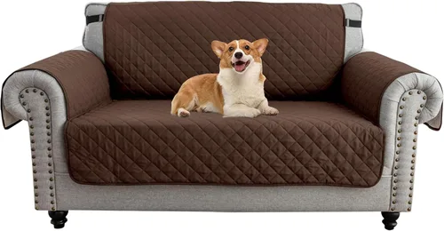 Vista 44 de UNBBRRL Funda de sofá reversible para perros y gatos, funda impermeable para muebles para mascotas y niños, protector de sofá con correas elásticas