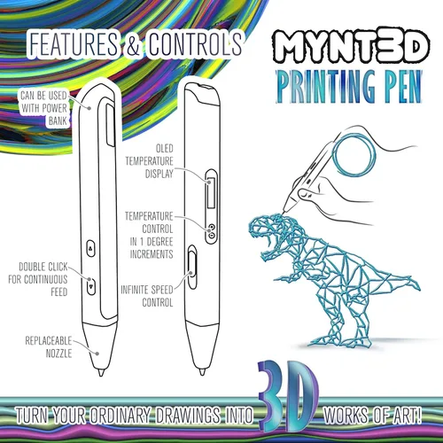 Vista 4 de MYNT3D Bolígrafo impresora 3d profesional con visor oled