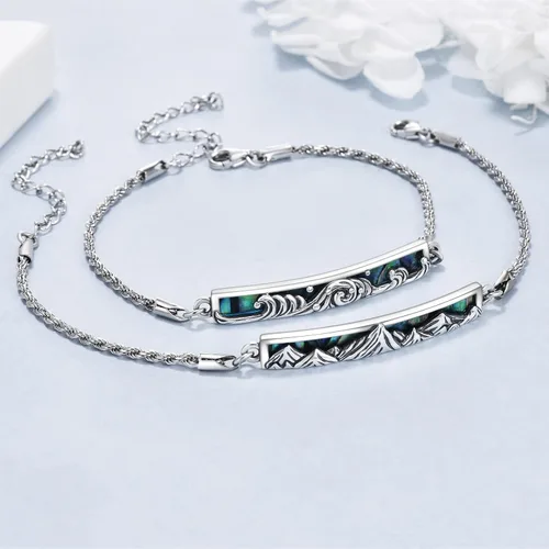 Vista 2 de YFN Pulsera ajustable inspiradora de plata de ley grabada, regalo de graduación para ella, pulseras para mujer