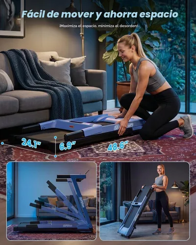 Vista 9 de Superun Incline Waking Pad Treadmill with Handle Bar for Home, 300 LBS