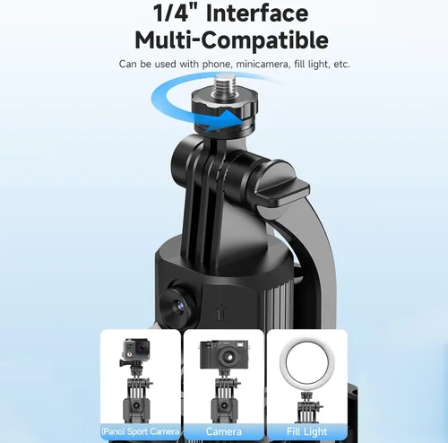 Vista 7 de Andoer Trípode de seguimiento automático de cara de 64 pulgadas con soporte, trípode de seguimiento de rotación de 360° con control remoto y control