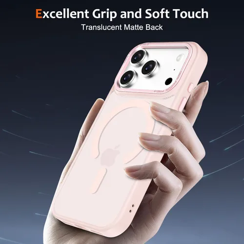 Vista 952 de Anuck - Funda magnética para iPhone 11 compatible con MagSafe, carcasa trasera mate translúcida dura, borde de TPU, delgada, resistente a impactos