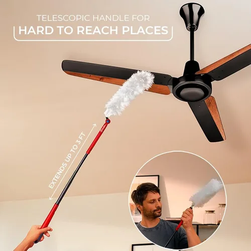 Vista 7 de O-Cedar Flex & Catch - Kit de polvo resistente con 3 recambios de plumero desechables Modelo nuevo y mejorado Mango extensible de 3 pies