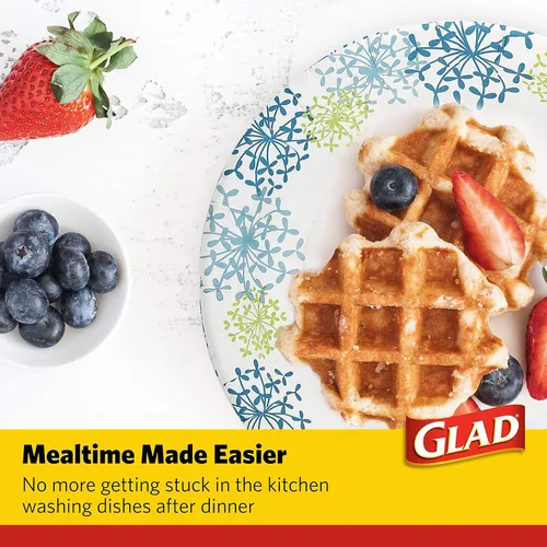 Vista 5 de Glad - Platos de papel desechables cuadrados para todas las ocasiones