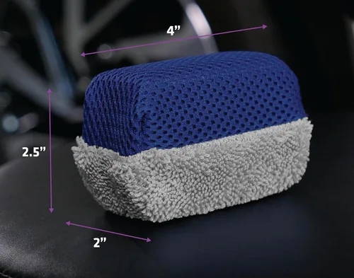 Vista 6 de VIKING Esponjas aplicadoras de brillo de neumáticos, malla multiusos y almohadilla aplicadora de microfibra para detalles de automóviles, azul