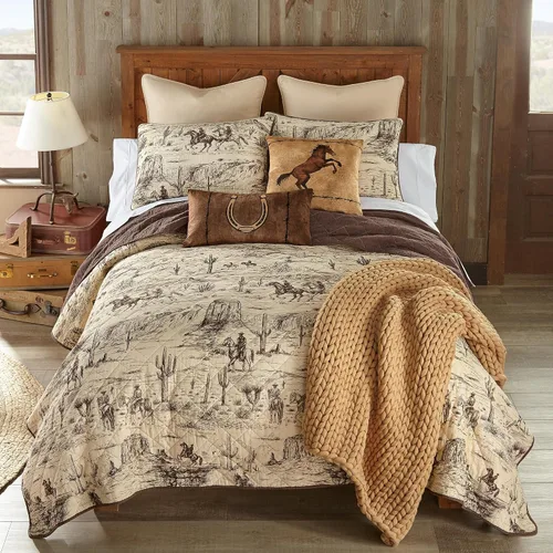 Vista 14 de Donna Sharp 25 Suroeste (Apache, Queen Set) Incluye edredón y dos fundas de almohada, lavable a máquina