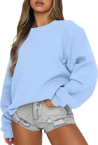 Vista 17 de EFAN Sudaderas de forro polar Y2K de gran tamaño con cuello redondo para Albaricoque