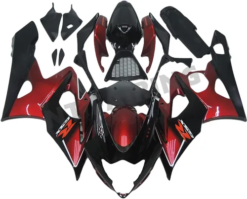 Vista 25 de YTL - Carenado completo negro brillante para Suzuki 2005-2006 GSXR 1000