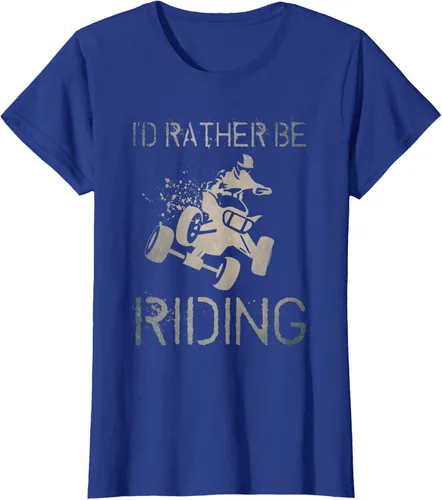 Vista 58 de Camiseta gráfica I'd Rather Be Riding ATV Quad Racing Rider de 4 ruedas, Negro