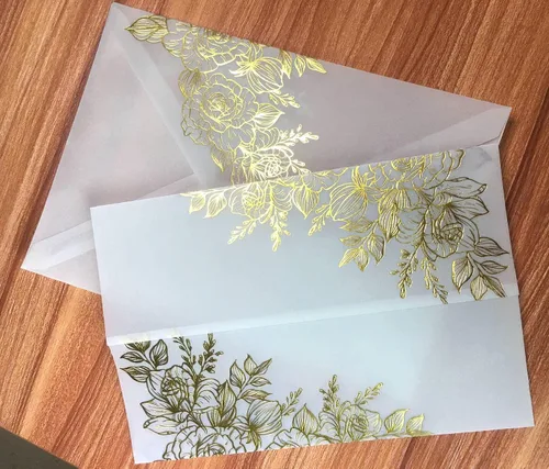 Vista 2 de LUCKY STAR 25 juegos de tarjetas de invitaciones de boda con sobres, hojas interiores en blanco para despedida de soltera, fiesta de bebé Lámina