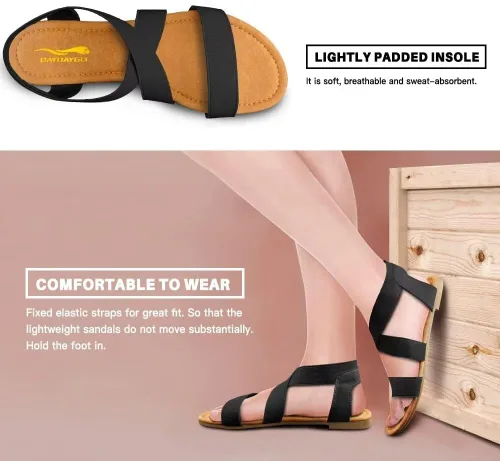 Vista 5 de DAYDAYGO - Sandalias planas elásticas para mujer