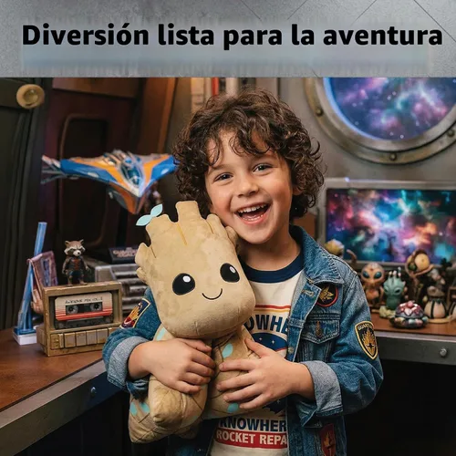 Vista 2 de Pillow Pets Marvel Guardianes de la Galaxia Groot, juguete de peluche de 16 pulgadas