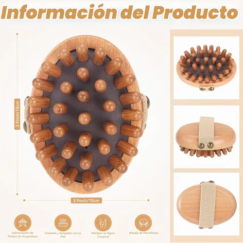 Vista 2 de DEBETOOL Paquete de 2 herramientas de masaje de terapia de madera, cepillo