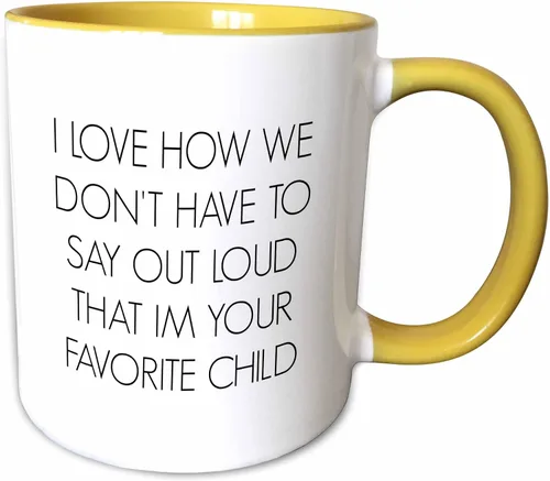 Vista 10 de 3dRose I Love How We Don't Have to Say Out Loud I'm Your Favorite Child - Taza de dos tonos, 11 onzas, color negro