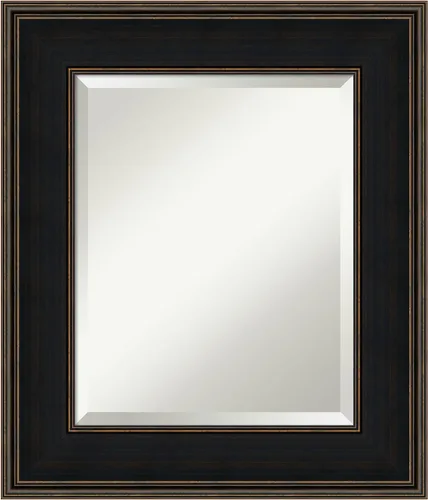 Vista 21 de Amanti Art Espejo de pared marrón de 26 x 22 pulgadas, espejo rectangular de baño de Alejandría marrón rústico para decoración de pared, sala