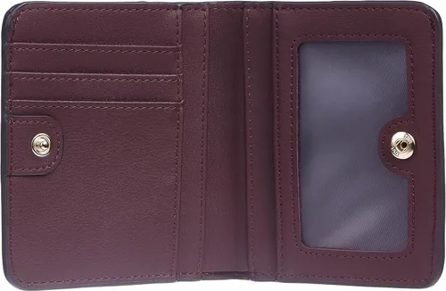 Vista 4 de Gostwo - Cartera compacta de piel genuina de lujo para mujer con bloqueo de RFID y ventana de identificación