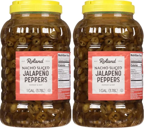 Vista 8 de Roland Foods Nacho - Pimientos jalapeños en rodajas, comida especial importada, 1 galón, paquete de 1
