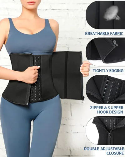 Vista 5 de Reamphy Corsé de entrenamiento de cintura para mujer, recortador de sudor, deportivo, faja moldeadora de cuerpo