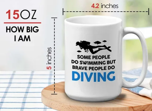 Vista 59 de Taza de café de buceo de 11 onzas, color negro, sumerge en la felicidad, actividades de respiración subacuática, pasatiempos, natación, ascenso