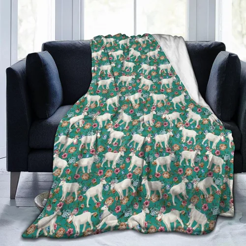 Vista 12 de Manta de franela con patrón de ciervo y oso, 50x40 pulgadas, unisex para adultos y niños, para todas las estaciones, estilo Art Deco