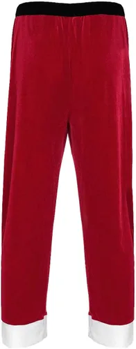 Vista 7 de YOOJOO Disfraz de Papá Noel de terciopelo rojo para hombre, disfraz de Papá Noel, pantalones largos