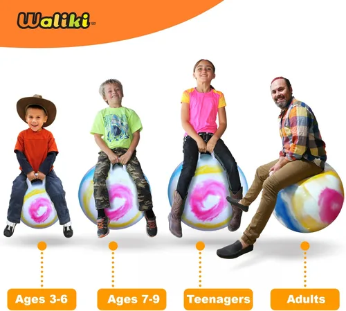 Vista 9 de Bola de saltar WALIKI para niños y adultos, bola de saltar de color desteñido, bola para saltar, para carreras de relevo en un día de campo