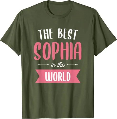 Vista 6 de Camiseta The Best Sophia In The World Name, Negro