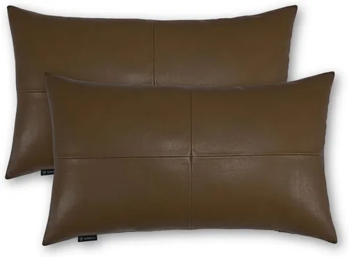 Vista 37 de Funda de almohada rectangular de piel de cordero – Funda de cojín para sofá – Fundas decorativas para sala de estar y dormitorio, caja negra