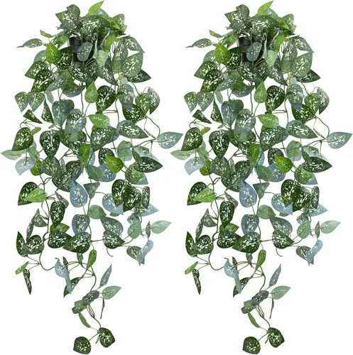 Vista 23 de LOYWREE Plantas Artificiales de 35.4 Pulgadas en Maceta Negra Plantas Colgantes Falsas Realistas en Maceta con Hiedra Artificial y Pothos - Ideal