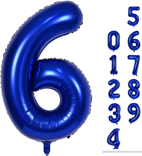 Vista 129 de Globo negro del número 0 para niñas y niños, 40 pulgadas, grande, número 0-9, de papel de aluminio, de Mylar para helio, juego de globos digitales