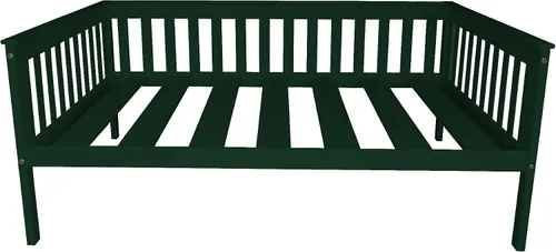 Vista 13 de Sofá cama de madera negra estilo misión de tamaño individual hecho en Amish Negro (Black Paint)