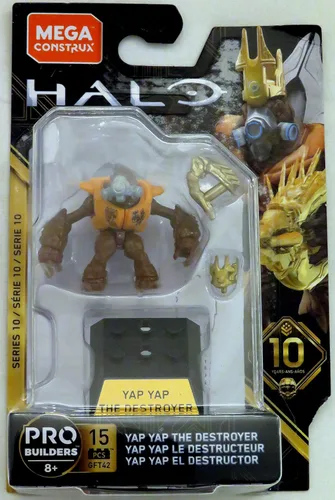 Vista 2 de Mega Construx Serie Halo Heroes Pro Builders 10 Yap Yap The Destroyer GFT42