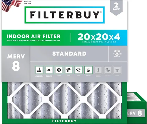 Vista 113 de Filterbuy Filtro de aire MERV 8 de 8 x 14 x 1 pulgadas para defensa contra el polvo y las alergias (paquete de 2), filtros electrostáticos plisados