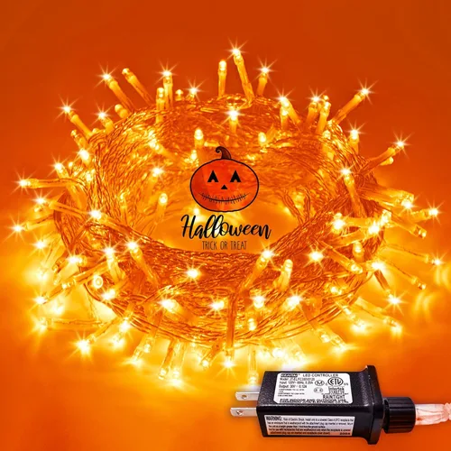 Vista 34 de JMEXSUSS 200 luces LED de Pascua al aire libre e interior para decoraciones, 66 pies conectables pastel luces de Pascua cadena de alambre