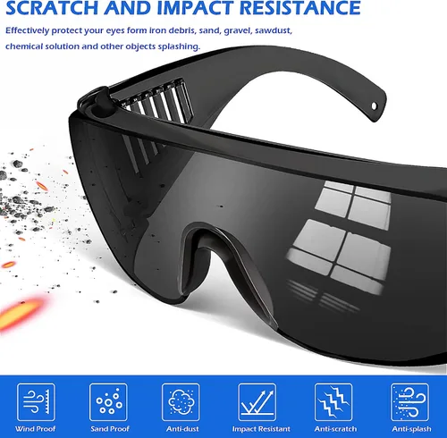 Vista 4 de OXG Anteojos de seguridad antivaho sobre anteojos, ANSI Z87.1, gafas de seguridad para hombres y mujeres