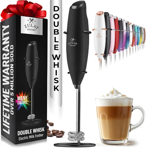 Vista 407 de Zulay Milk Boss Espumador de leche potente manual, hace espuma para latte, batidor para mezclar bebidas, café, miniespumador para capuchino, frappé
