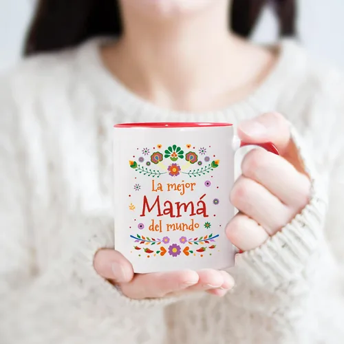 Vista 4 de Cabtnca La Mejor Mama Del Mundo, regalos para mamá en español, taza de café para mamá, regalo para mamá, regalos de Navidad para el día de la madre