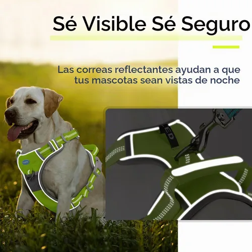 Vista 8 de ThinkPet Juego de arnés deportivo sin tirones, arnés deportivo transpirable con asa, chaleco de seguridad acolchado reflectante para perro