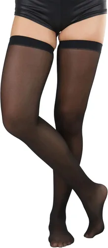 Vista 26 de ToBeInStyle Medias de red atemporales con costura trasera para mujer