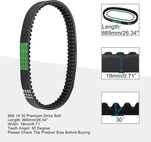 Vista 2 de GOOFIT 669 18 30 Correa de transmisión premium para ciclomotor GY6 de 4 tiempos 49cc 50cc scooter 139QMB