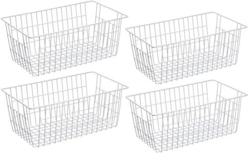 Vista 14 de Slideep Organizador de alambre grande de granja, cesta de almacenamiento de alimentos para armarios de cocina, oficina, baño, despensa, organización