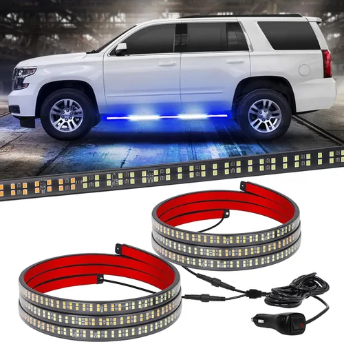 Vista 18 de XRIDONSEN - 2 luces estroboscópicas de 60 pulgadas para estribo, color ámbar, luces de emergencia 720 LED Exterior Flashing Warning Hazard Caution
