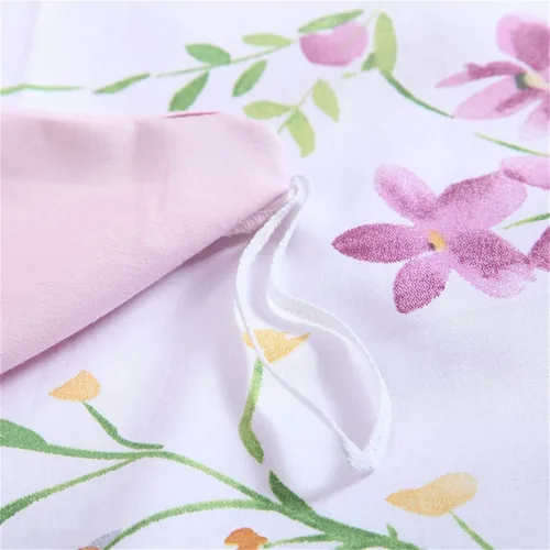 Vista 157 de ABREEZE Juego de funda de edredón tamaño individual con cierre de botón, 100% algodón egipcio, juego de ropa de cama floral de granja, color rosa, 3