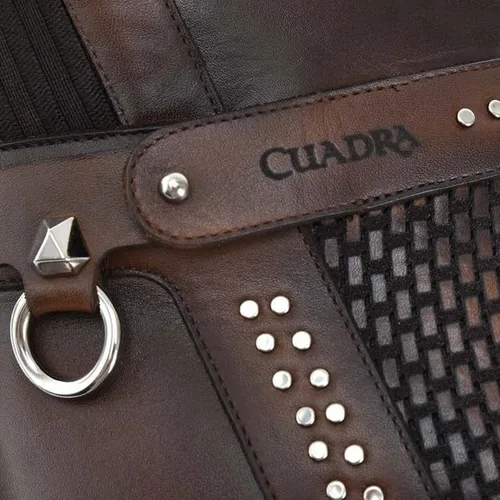 Vista 6 de Cuadra Botas altas para mujer en piel auténtica marrón 4V03RS