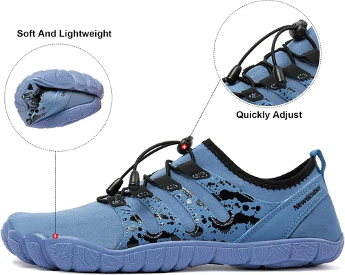 Vista 5 de Josaywin Zapatos de agua para hombre descalzos de secado rápido, calcetines acuáticos para natación, buceo, surf, piscina, deportes acuáticos